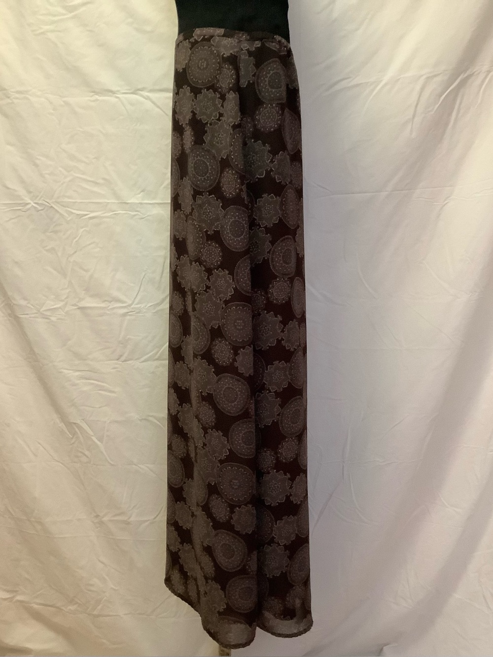 Compagnie Internationale Express Skirt-Brown with Circles-Lined-Lightweight-5/6 - Picture 3 of 6